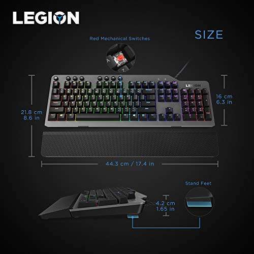 Amazon: Lenovo Legion K500 RGB Teclado mecánico para Videojuegos