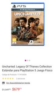 Liverpool: Uncharted: Legacy Of Thieves Collection Estándar para PlayStation 5 Juego Físico