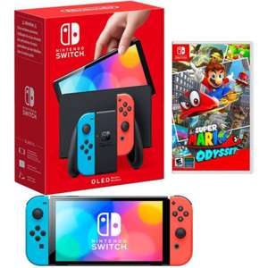 Walmart: Consola Nintendo Switch Modelo OLED Neón + Juego Super Mario Odyssey Nintendo Switch Edicion Standard | Pagando con banorte