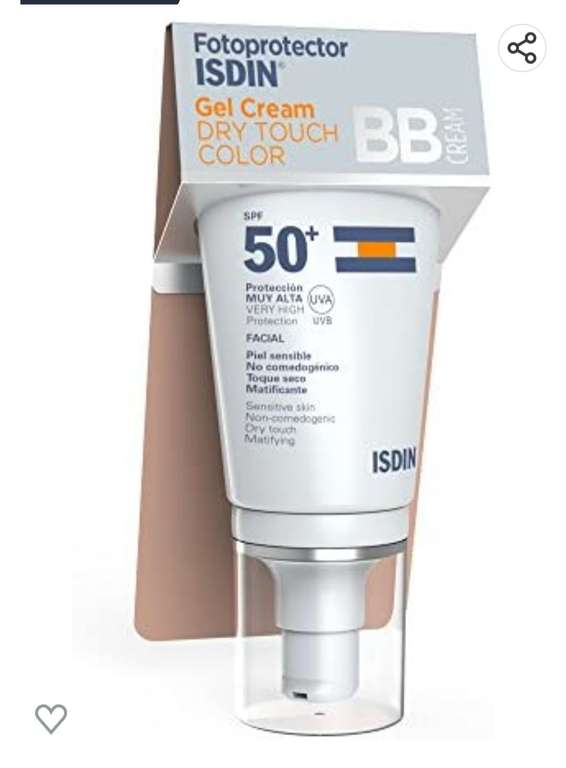 Amazon: Isdin Fotoprotector spf 50+ Gel Crema Dry Touch C