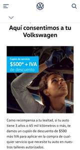 Volkswagen: $500 de descuento en cualquier servicio para autos con 3 años, 45,000 km o más