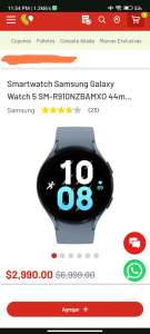 Soriana: Smartwatch Samsung Galaxy Watch 5 44mm Azul