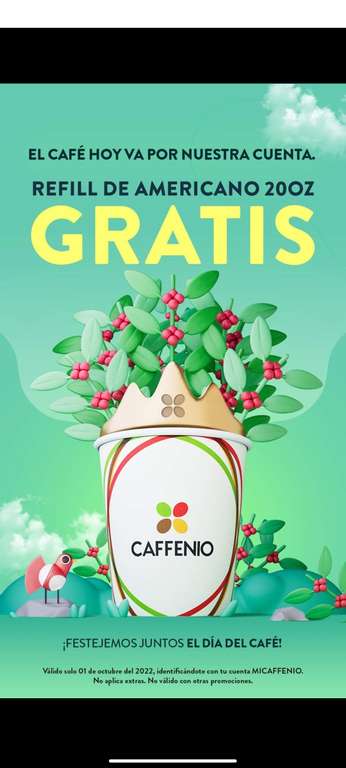 Caffenio: Cafe Americano gratis refil