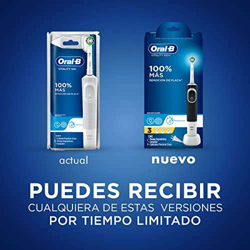 Amazon: Set Cepillo de Dientes Eléctrico Recargable Vitality 100 + Pack 4 Cabezales Precision Clean