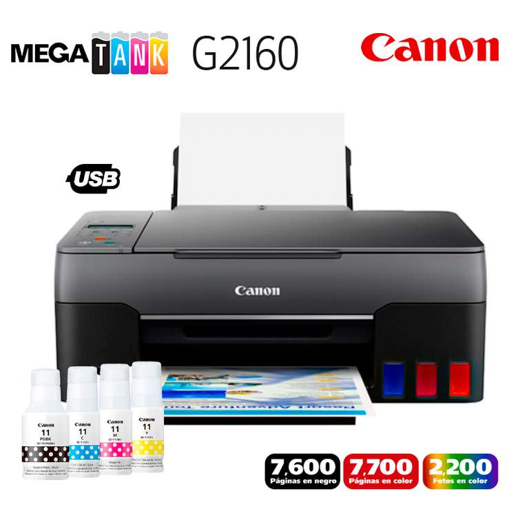 Amazon: Canon Impresora Multifuncional Pixma G2160 Tinta Continua