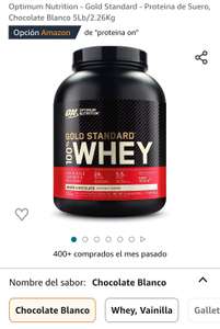 Amazon: Proteina de Suero, Chocolate Blanco 5Lb/2.26Kg