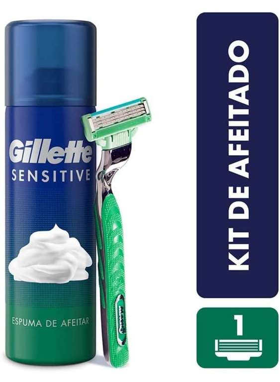 Amazon: Gillette Sensitive Afeitadora + 1 Cartucho + Gillette Sensitive Espuma De Afeitar 57ml