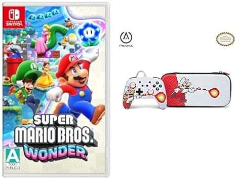 Amazon: Super Mario Bros Wonder + control + estuche para Nintendo Switch