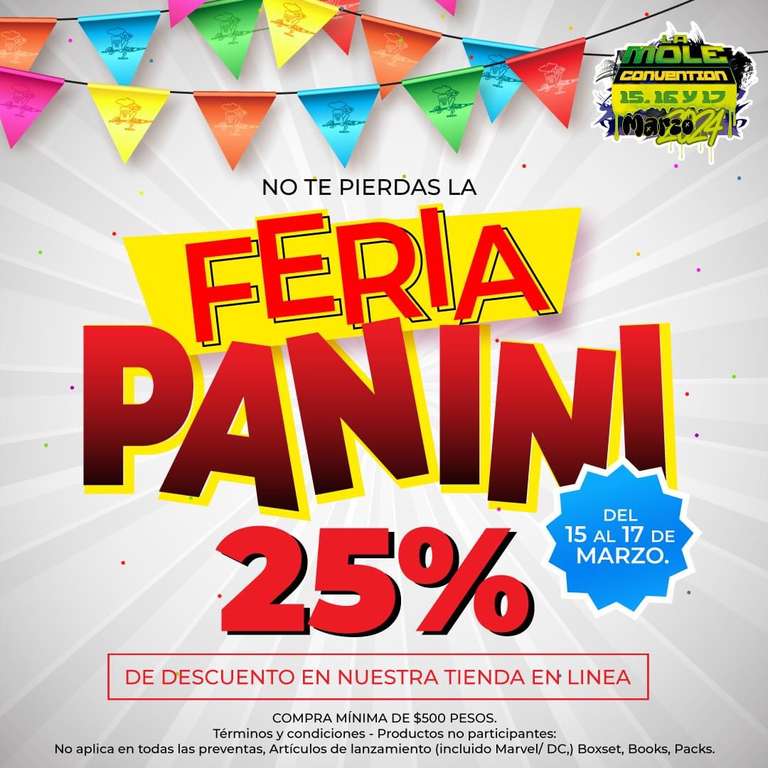 Panini 25% de descuento en tienda en línea