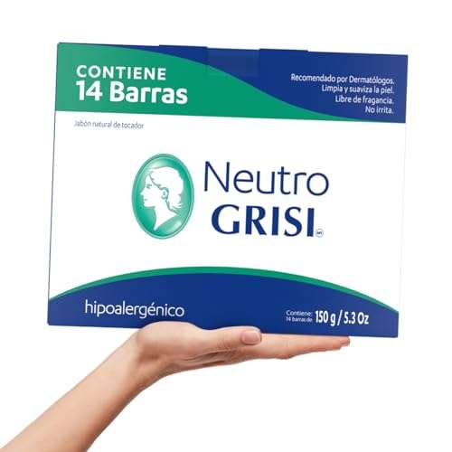 AMAZON: Grisi Neutro, 14 pack de jabones en barra 150 gramos c/uno