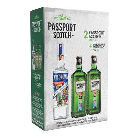Bodega Aurrera - Pack Whisky Passport 2 botellas de 700 ml + Wyborowa Tamarindo de 750 ml x $349 MXN