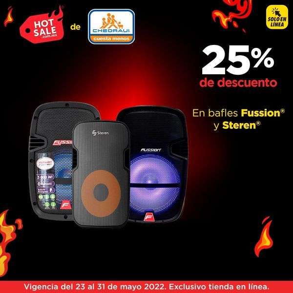 Chedraui: 25% de descuento en Bafles Fussion y Steren (Exclusiva tienda en  línea) - promodescuentos.com