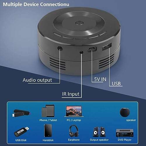 Amazon: Fosa Mini Proyector LED Proyector Portátil 1080p, Proyector de Películas HD WiFi 5G
