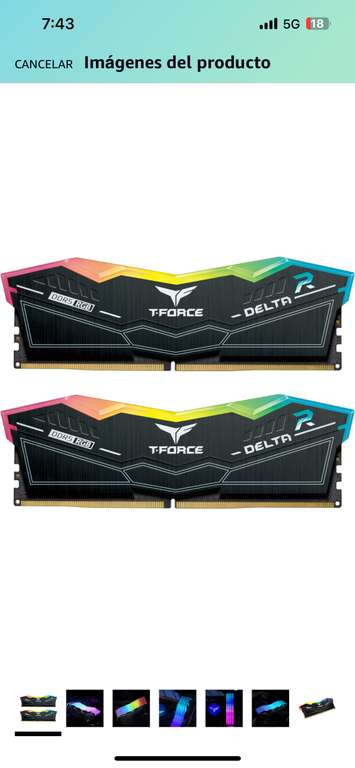 AMAZON: TEAMGROUP T-Force Delta RGB DDR5 Ram 32GB (2x16GB) 6800MHz PC5-54400 CL34