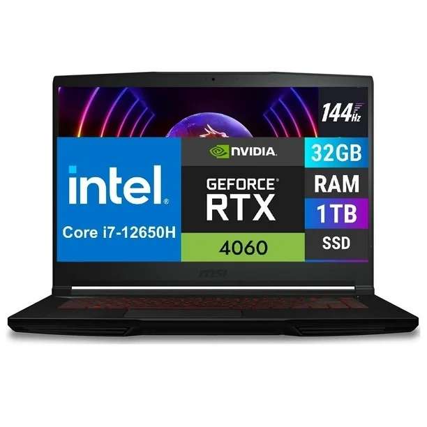 Walmart: Laptop Gamer MSI Core i7 12th Nvidia Geforce RTX4060 32GB RAM 1TB SSD
