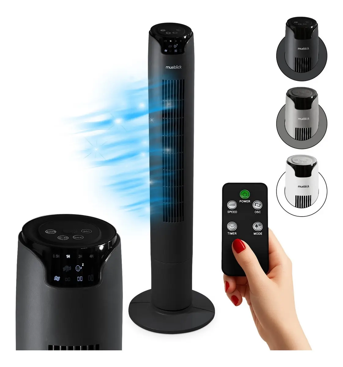 Mercado Libre: Ventilador Torre Oscilante 42" 3 Modos Pantalla LED Silencioso Control 106 Cm Blick (disponible en gris y blanco)