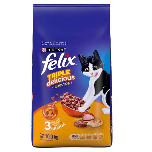 Amazon: Felix Croquetas Para Gato Triple Delicious 10kg