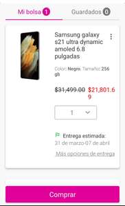 Liverpool: Celular Samsung Galaxy S21 Ultra 256GB ($21801 con primer compra en la app)