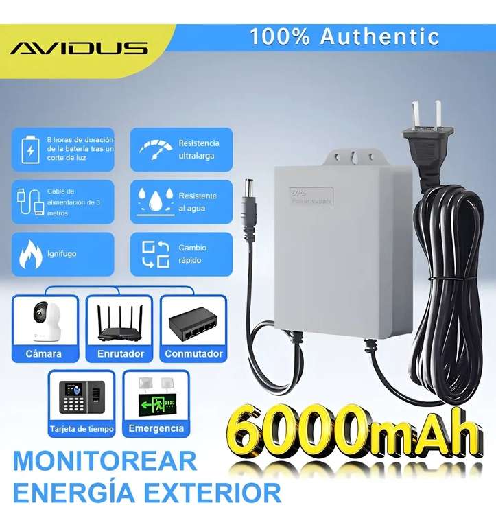Módem Avidus Mini UPS 6000mAh, respaldo 12V 1.5A at Mercado Libre ...