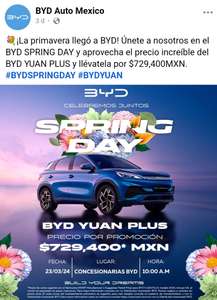 BYD: Yuan Plus EV de $799,000 a $$729,400