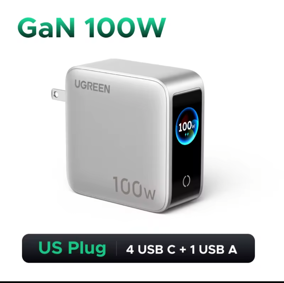 Aliexpress: Cargador UGREEN 100W GaN con Pantalla Inteligente (en la sección de monedas)