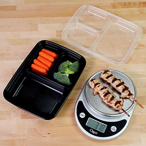 Amazon: Freshware Bento Box Contenedores de preparación de comidas, 24 onzas, 3 compartimentos, paquete de 50