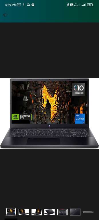 Amazon: Acer laptop gamer nitro v15