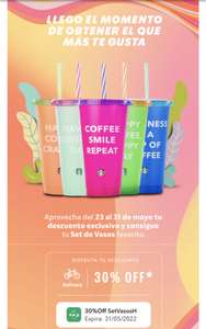 Hot Sale 2022 [Starbucks App]: 30% off en vasos