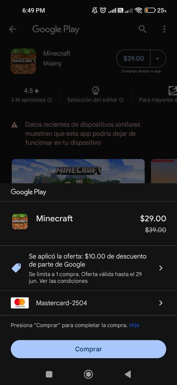 ¡Ahorra en Google Play! Minecraft a $9 y descuentos de $30 o $10 en ...