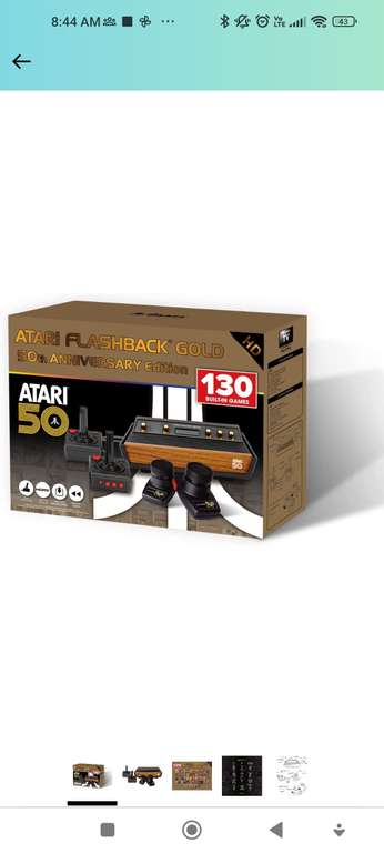 Amazon: Consola Atari Flashback Gold 50th Anniversary Edition 130 juegos HDMI