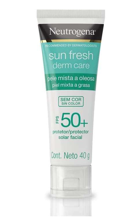 Amazon: Neutrogena Sun fresh Protector Solar Facial sin color Dermcare Niacinamida FPS50+, 40g | Planea y Ahorra, envío gratis con Prime