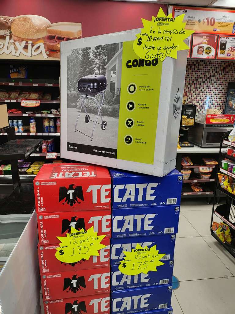 Oxxo: compra 10 cajas de 12 pack Tecate y asador Master Grill gratis