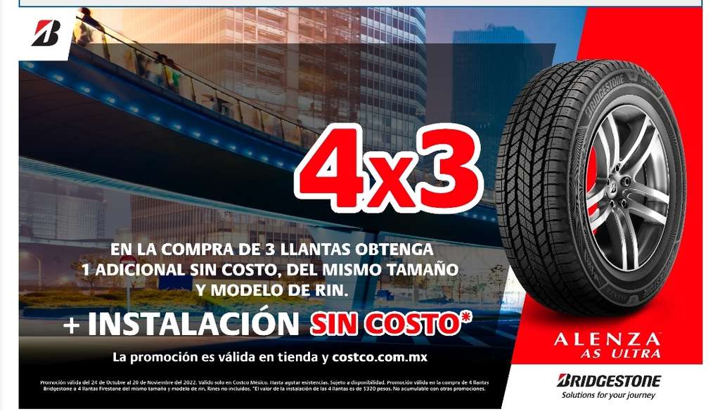 Costco Llantas Bridgestone O Firestone 4x3 Con Instalaci n Gratis Costco Llantas Bridgestone O Firestone 4x3 Con Instalaci n Gratis