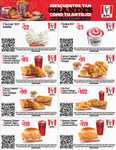 KFC: Cuponera Para Restaurante, Ejemplo: 2 Pzs. + Ensalada + Puré + Refresco $85