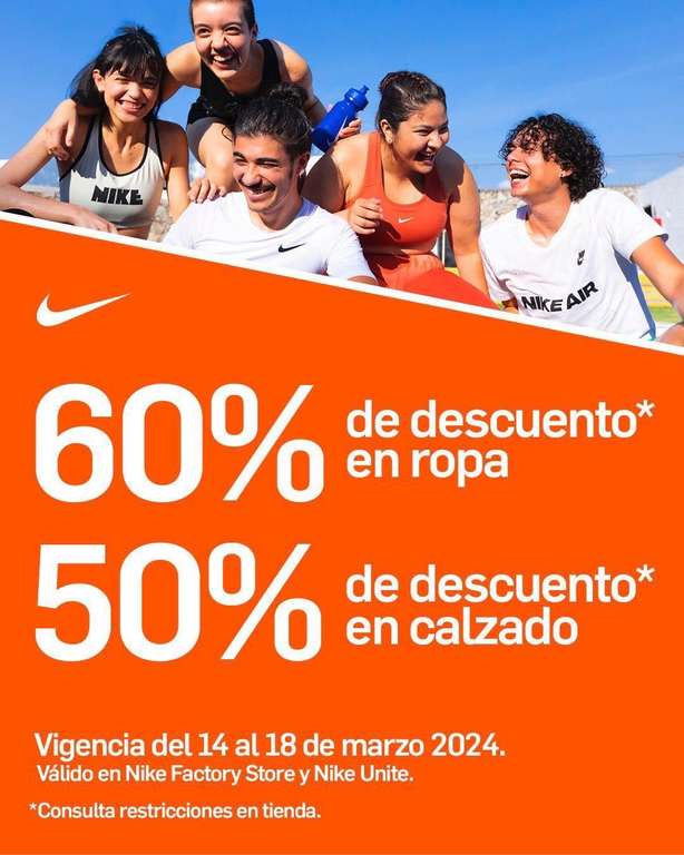 Nike: 60% en ropa y 50% en calzado