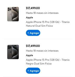 Walmart: Apple iPhone 15 Pro (128 Gb) - Titanio Natural Dual Sim Fisica con BBVA