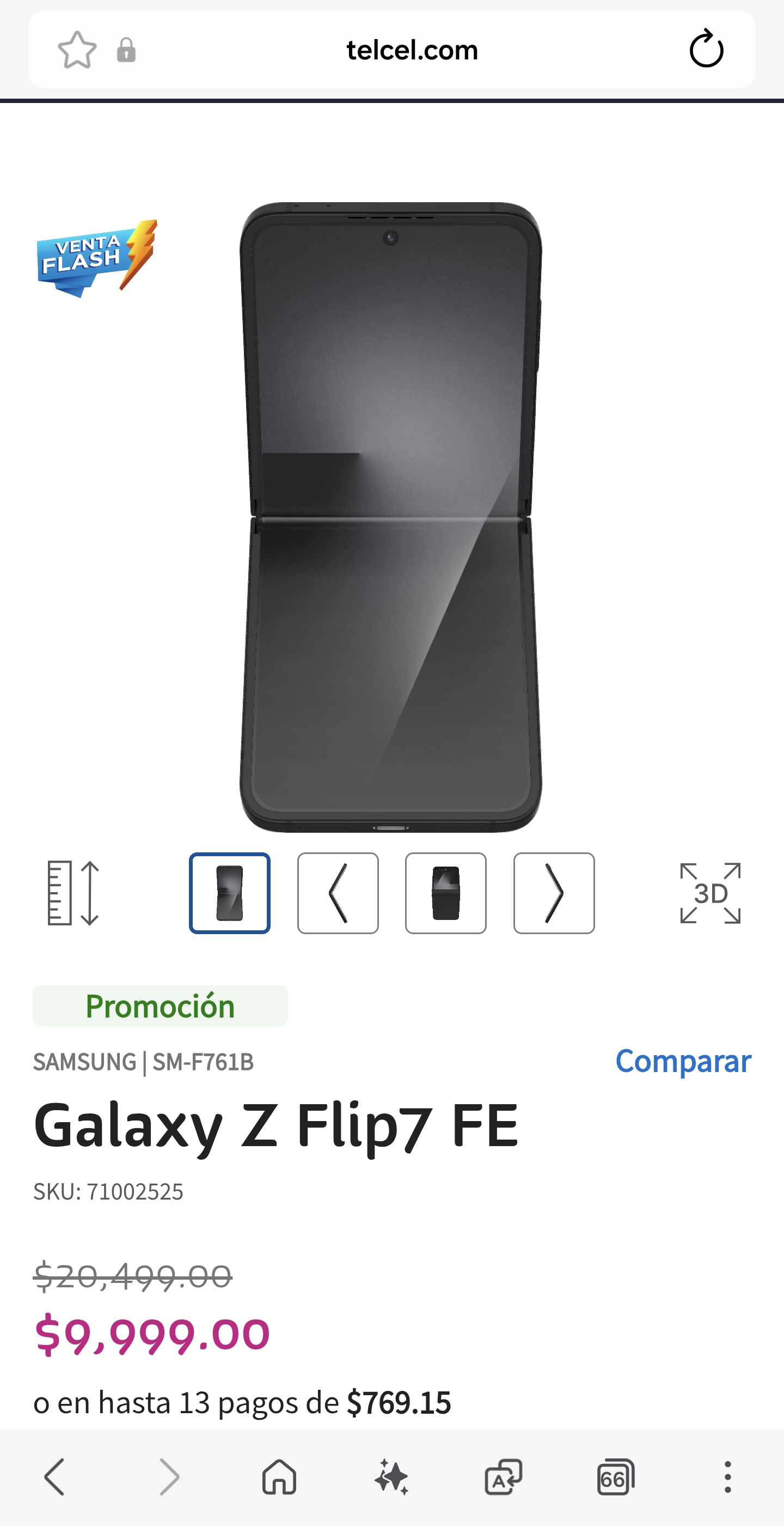 Telcel: Samsung Galaxy Z Flip7 FE linea y tienda física (por si no alcanzan) de 20,499 a 9,999