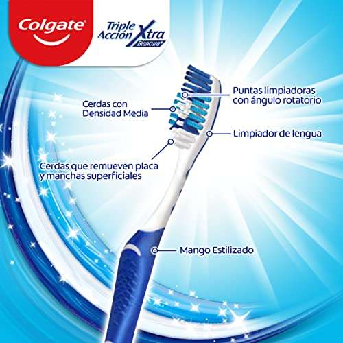 Amazon: Cepillo Dental Colgate Triple Acción Blancura, Medio. | Planea y Ahorra, envío gratis con Prime