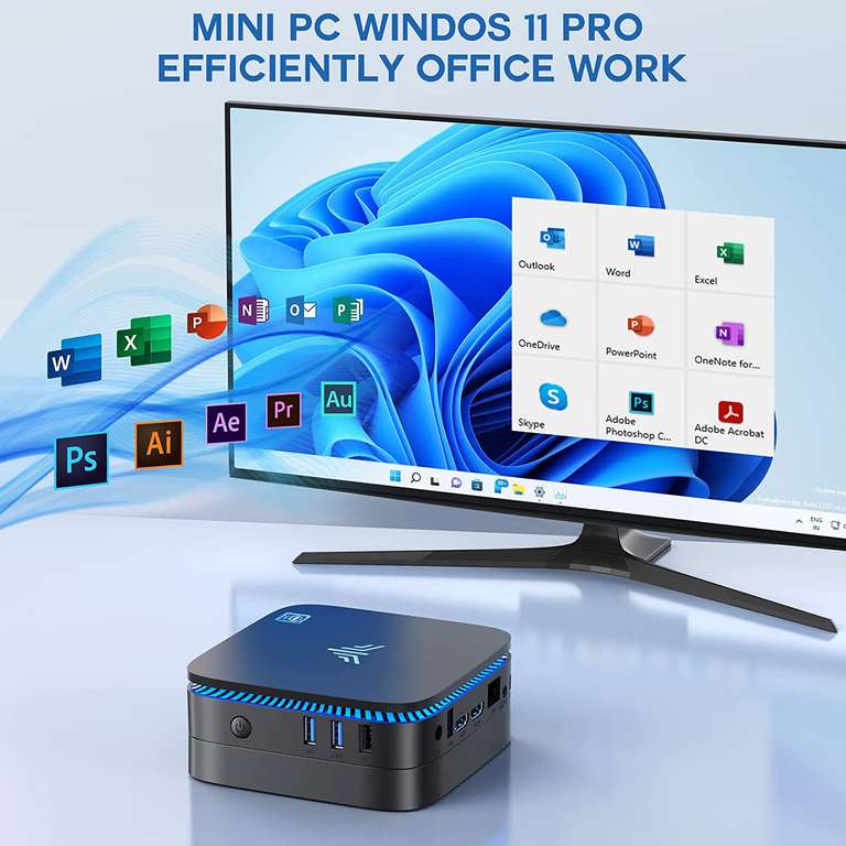 Amazon KAMRUI AK1 Pro Mini PC Windows 11 Pro, 8GB RAM 256GB SSD Intel Celeron N5105 Procesador, Quad Core4K, Soporte SSD
