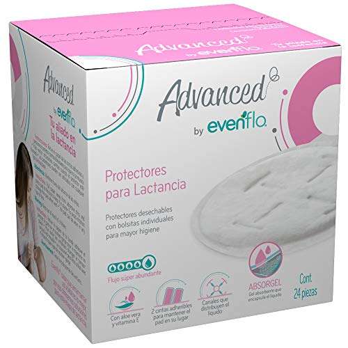 Amazon: Advanced by Evenflo, Protectores para Lactancia, Paquete de 24 piezas