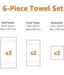 Amazon: Set de 6 toallas color gris, 100% Algodon, buenas reseñas. (Comprando 2 sets queda en $290 c/u)
