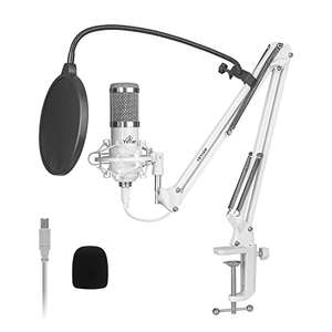 Amazon: YEYIAN Microfono Kit para Streaming, Condensador cardioide, Montaje antivibración, USB, Blanco (YSA-UCMQ-02)