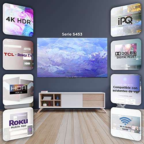 Amazon: TCL Smart TV Pantalla 65" 4K UHD TV Sonido Dolby, Roku TV