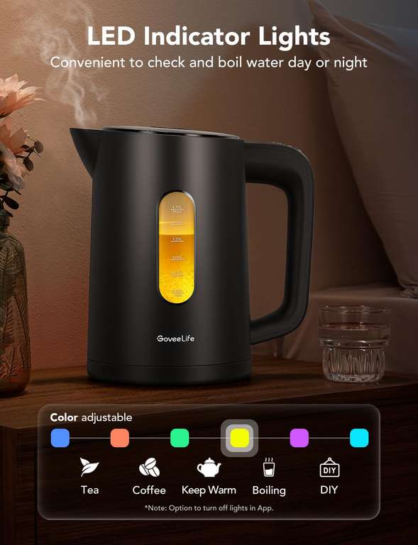Amazon - Hervidor eléctrico inteligente de control de temperatura GoveeLife compatible con Alexa y Google (Precio al finalizar la compra)