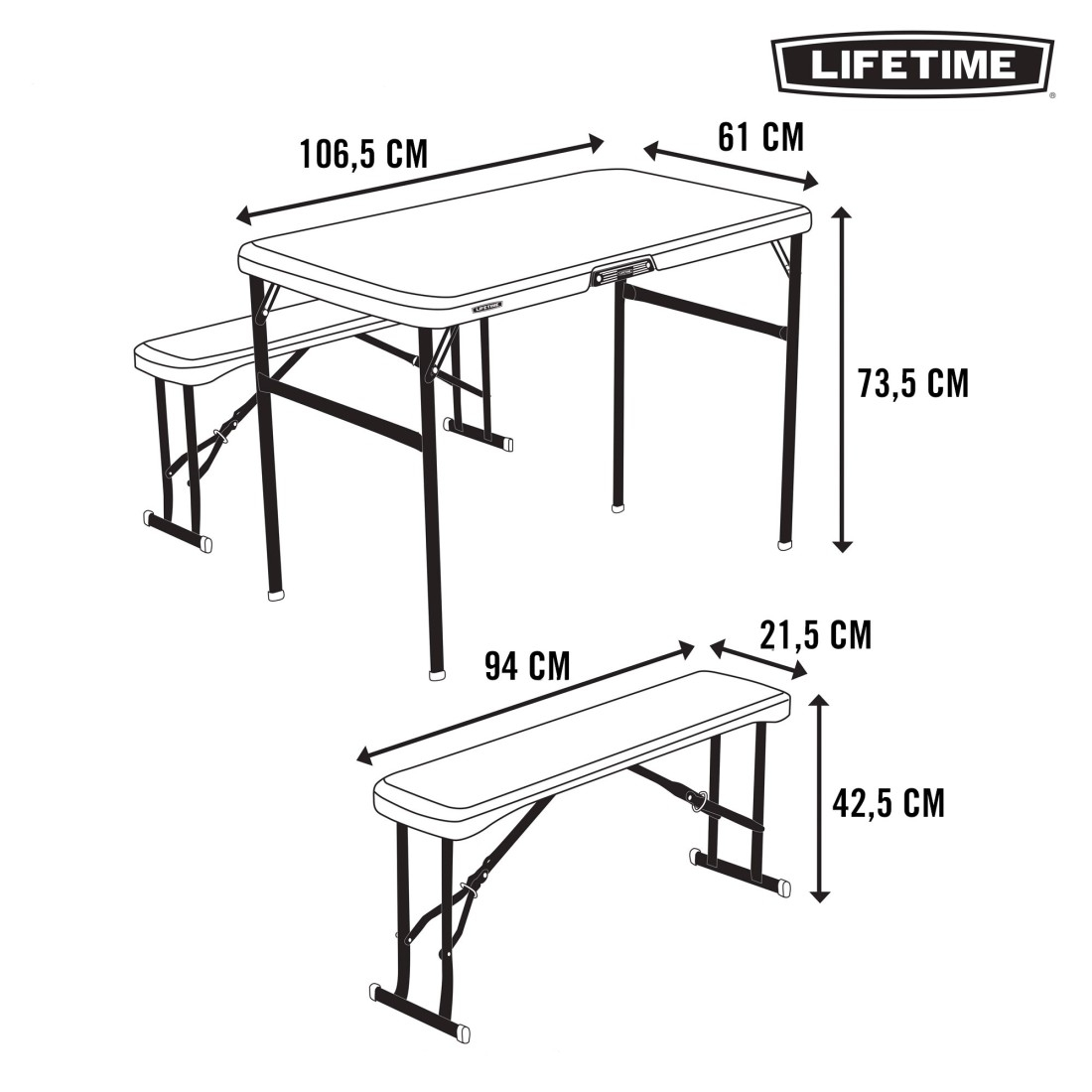 Walmart: Mesa De Picnic De 1.06m Con 2 Bancas Lifetime