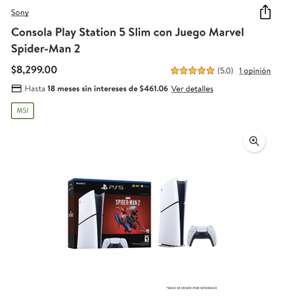 Bodega Aurrerá: Consola Play Station 5 Slim con Juego Marvel Spider-Man 2. CUPON + BBVA TDC a msi