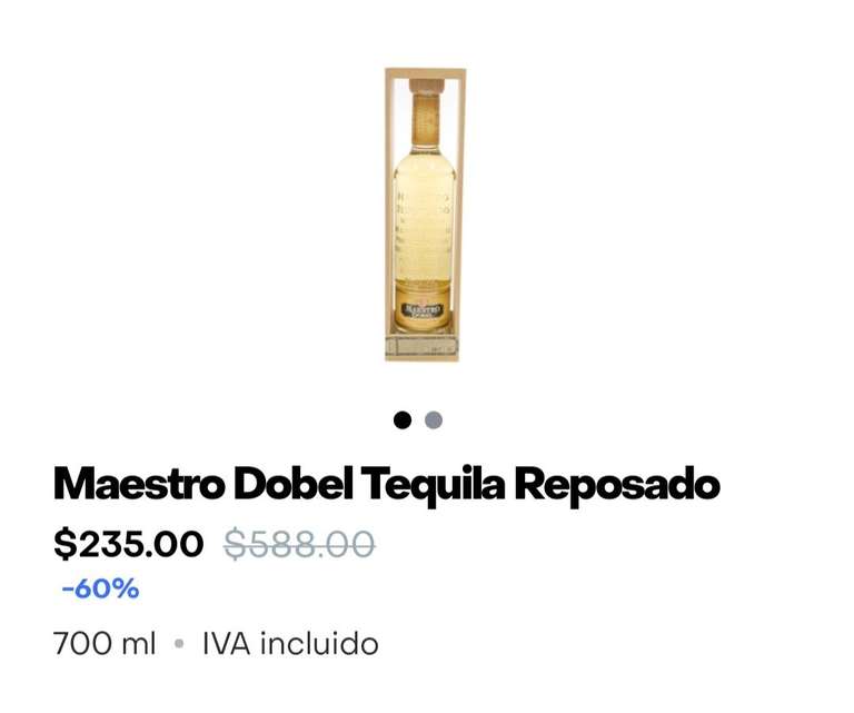 Rappi: Maestro Dobel Tequila Reposado 60% de descuento