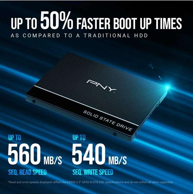 Amazon: PNY CS900 - Disco duro interno SATA III (SSD) (2,5", SSD7CS900-120-RB), 1 TB