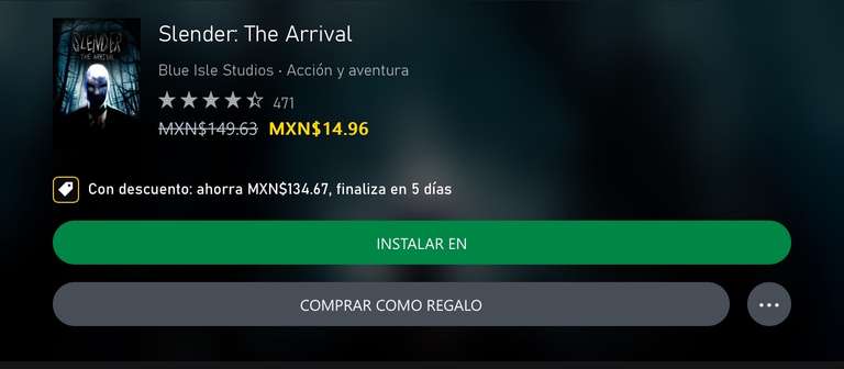 Xbox: Slender man the arrival (no incluye pañales para el susto)