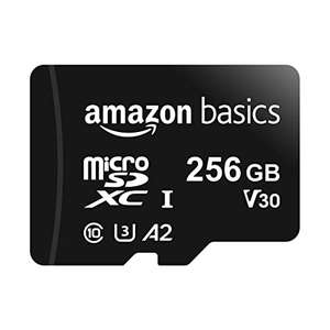 Amazon: Amazon Basics - Tarjeta de memoria microSDXC con adaptador, 256 GB